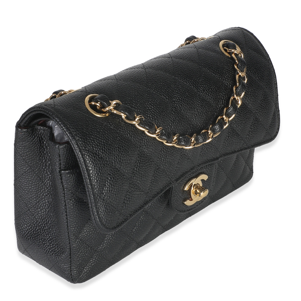 Chanel Black Quilted Caviar Small Classic Double Flap Bag - Picture 3 of 8